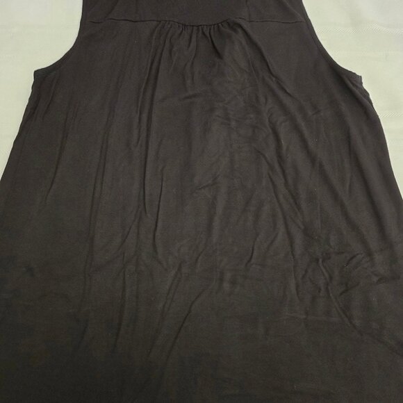 Women's Size Med Solid Black Sleeveless Embroidered Tunic - Picture 5 of 9